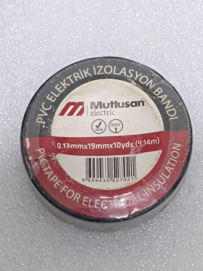 MUTLUSAN İZOLE ELEKTRİK BANDI 
19MMX10METRE SİYAH